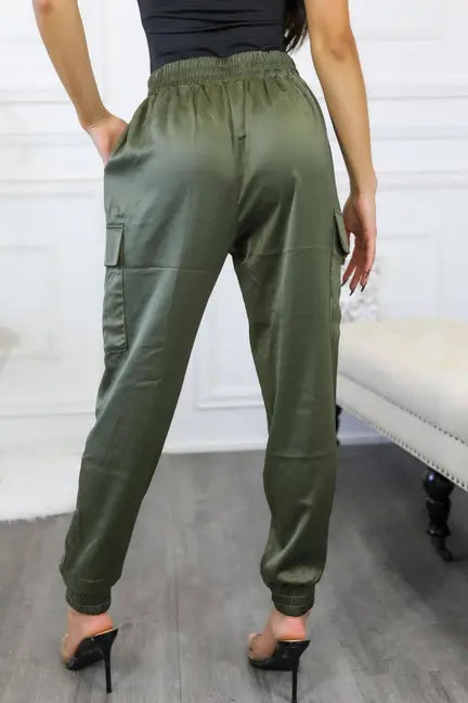 Dress Me Up Satin Cargo Jogger Pants SurelyMine