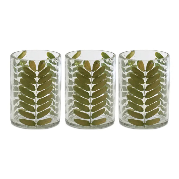 Dried Leaf Glass Candle Holder Melrose International