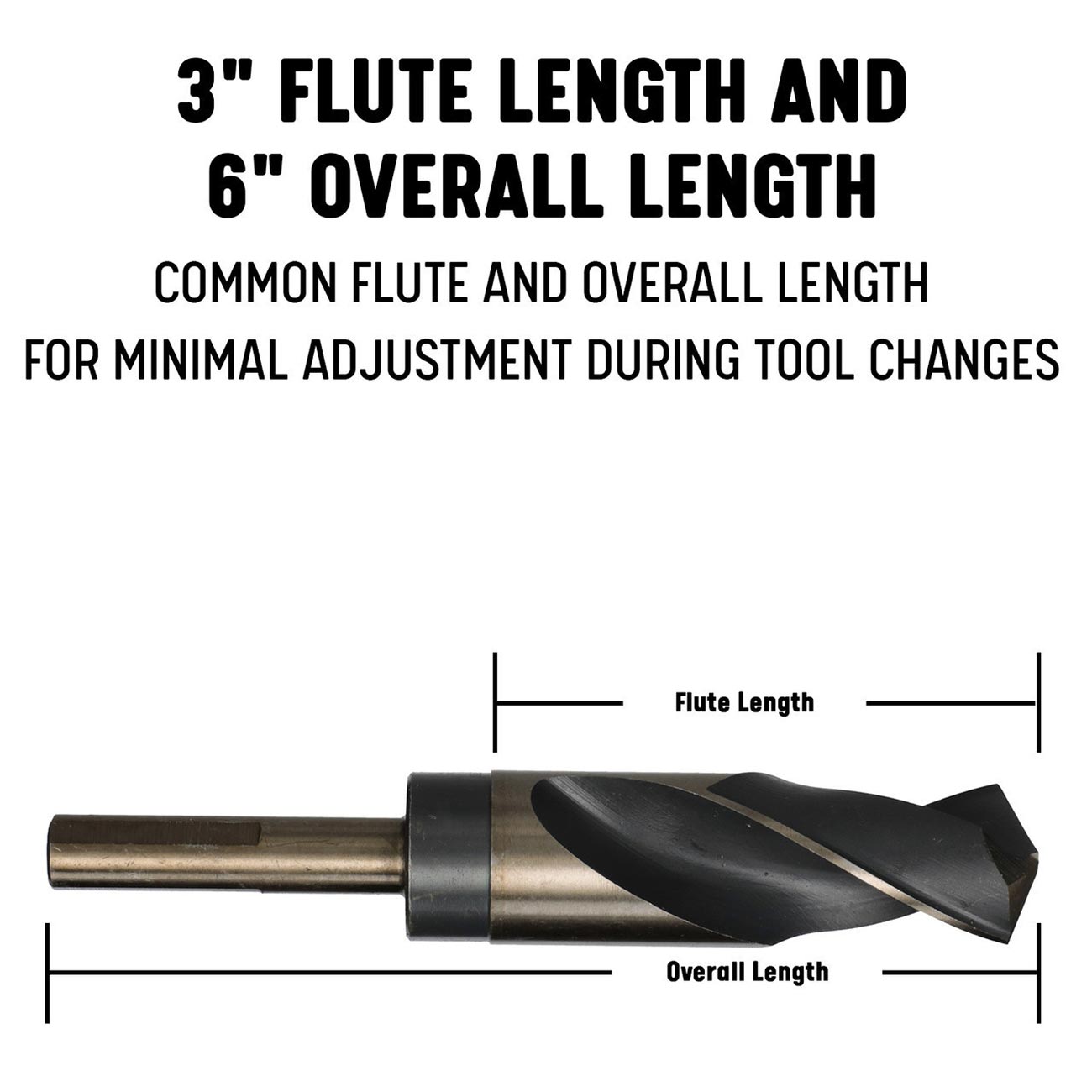 Drill America 7/8" Reduced Shank Hss Black & Gold Contractor Drill Bit With 3-flat Shank DRILL