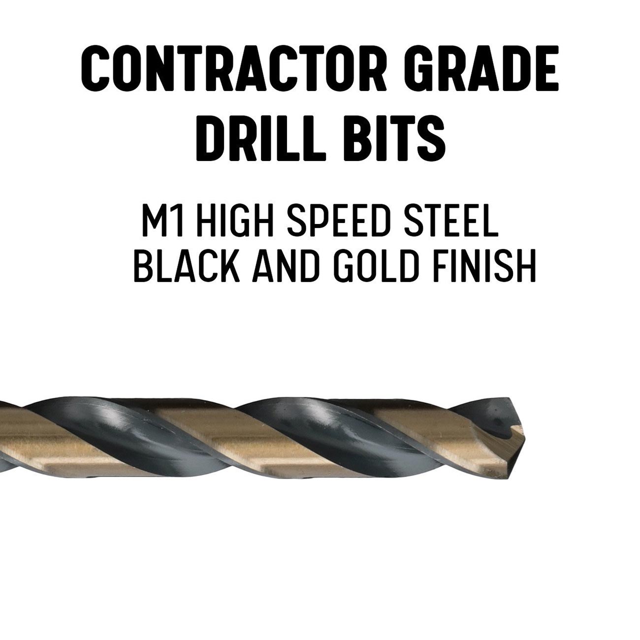 Drill America 7/8" Reduced Shank Hss Black & Gold Contractor Drill Bit With 3-flat Shank DRILL