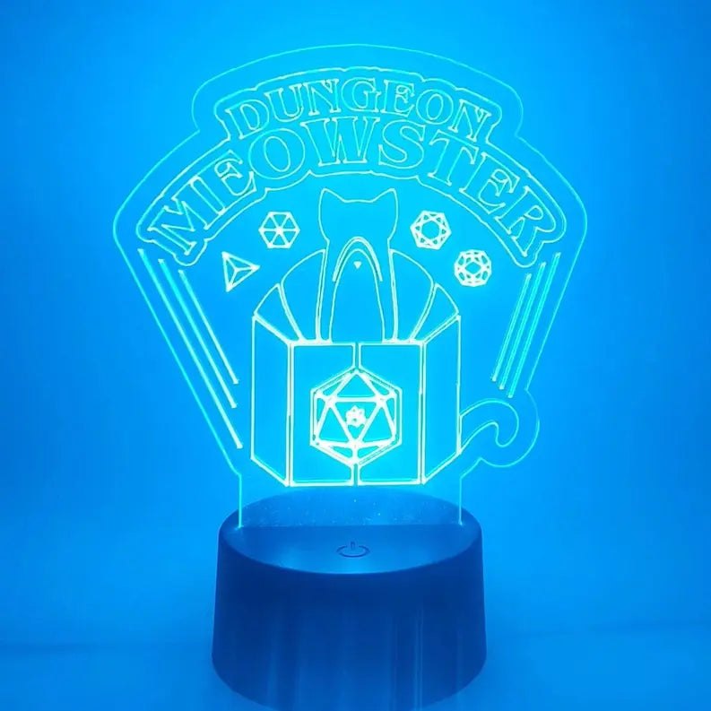 Dungeon Meowster Lamp | DnD Cat Dungeon Master LED Light The 308 Collective