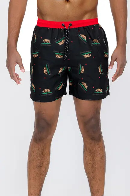 Duplicated Cali Rep Print Swim Shorts WEIV