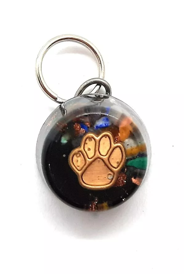 EMF 5G protection Pet Charm Cat/Sml Dog with Split Ring Secret Synergy Stones