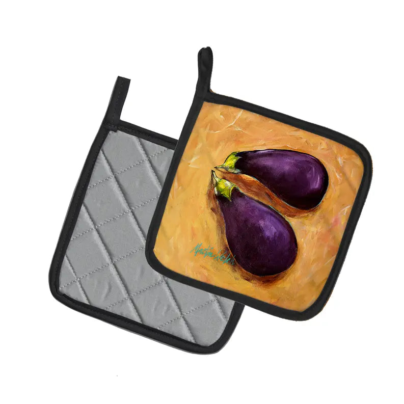 EP II Eggplant Pair of Pot Holders Caroline's Treasures