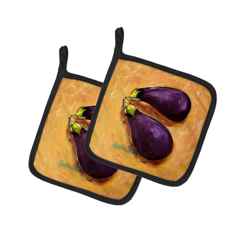 EP II Eggplant Pair of Pot Holders Caroline's Treasures