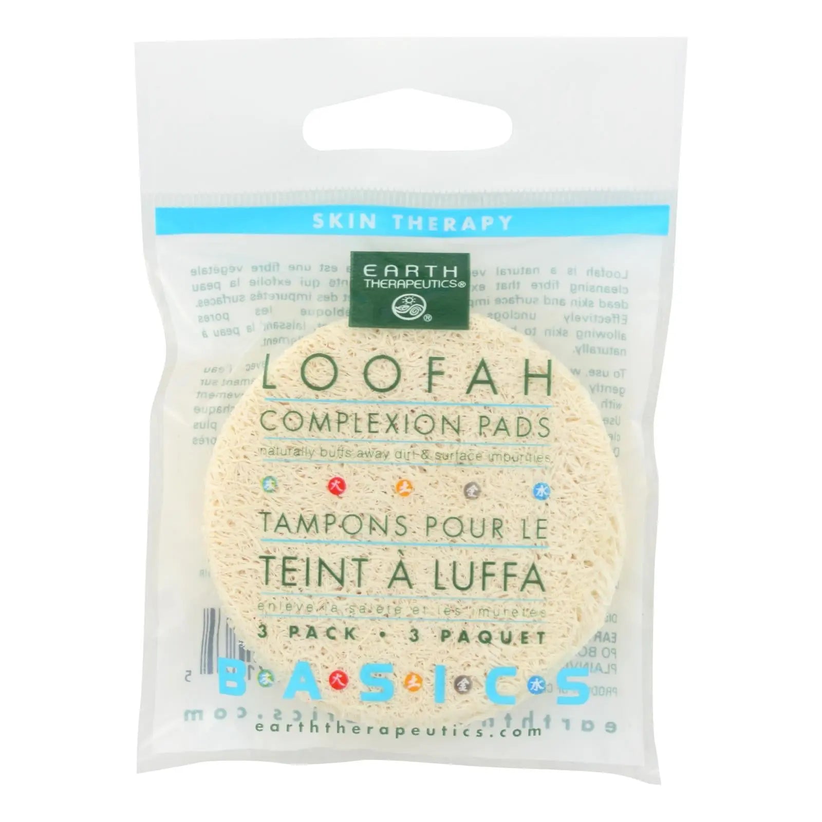 Earth Therapeutics Loofah Complexion Pads - 3 Pads - Case Of 12 Earth Therapeutics
