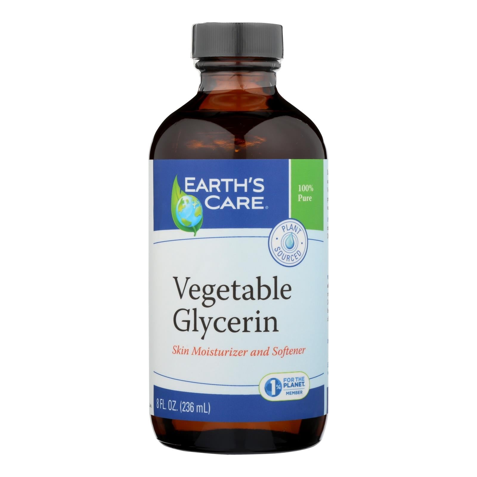 Earth's Care 100% Natural Vegan Glycerin - 8 Fl Oz Earth's Care