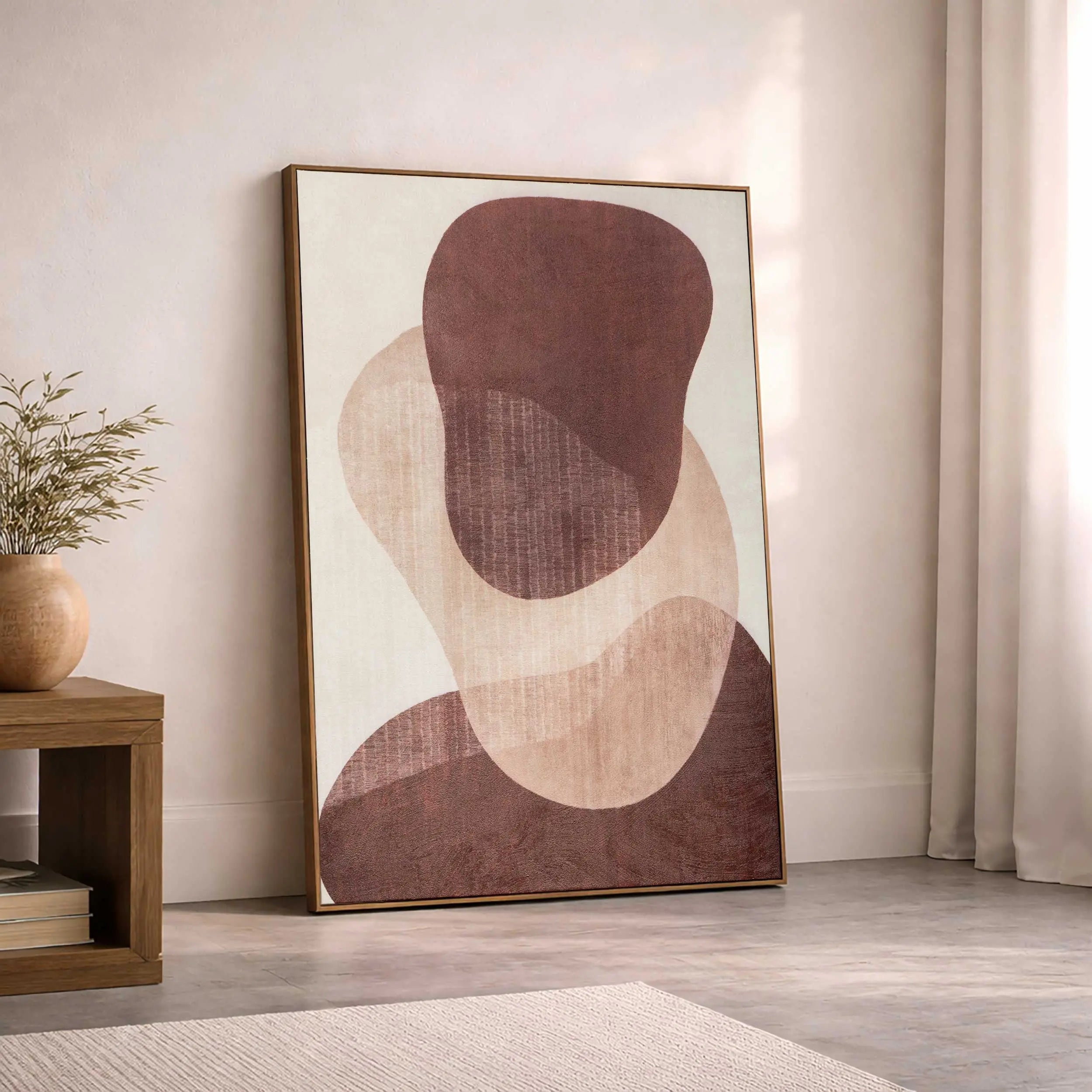 Earthen Strata II Hand Painted Dark Brown Floater Frame Wall Art Homeroots Home Decor