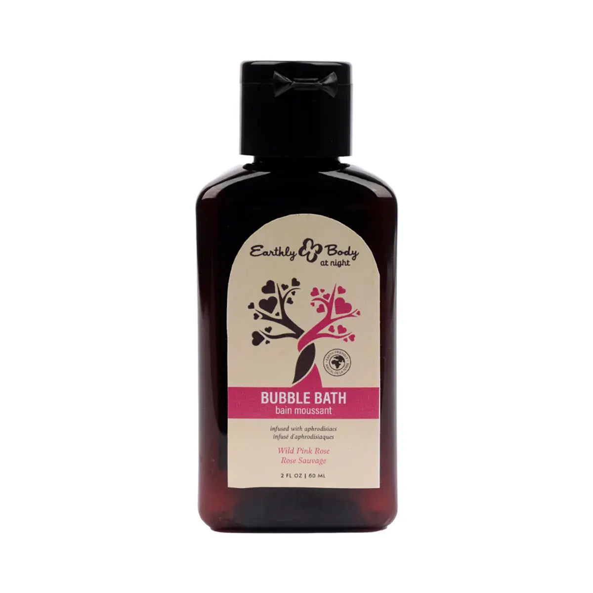 Earthly Body At Night Aphrodisiac Bubble Bath Wild Pink Rose 2 oz. Earthly Body