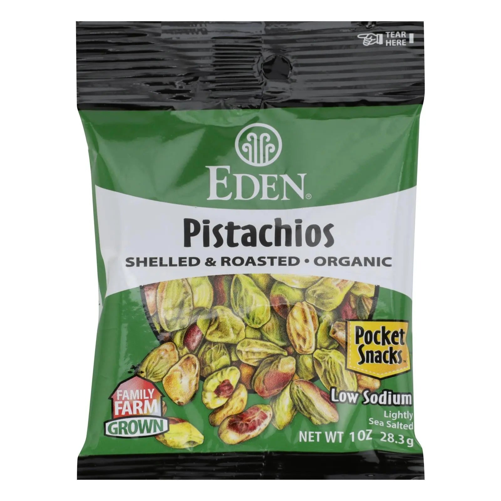 Eden Foods Organic Pocket Snacks - Pistachios - Shelled And Dry Roasted - 1 Oz - Case Of 12 Eden Foods