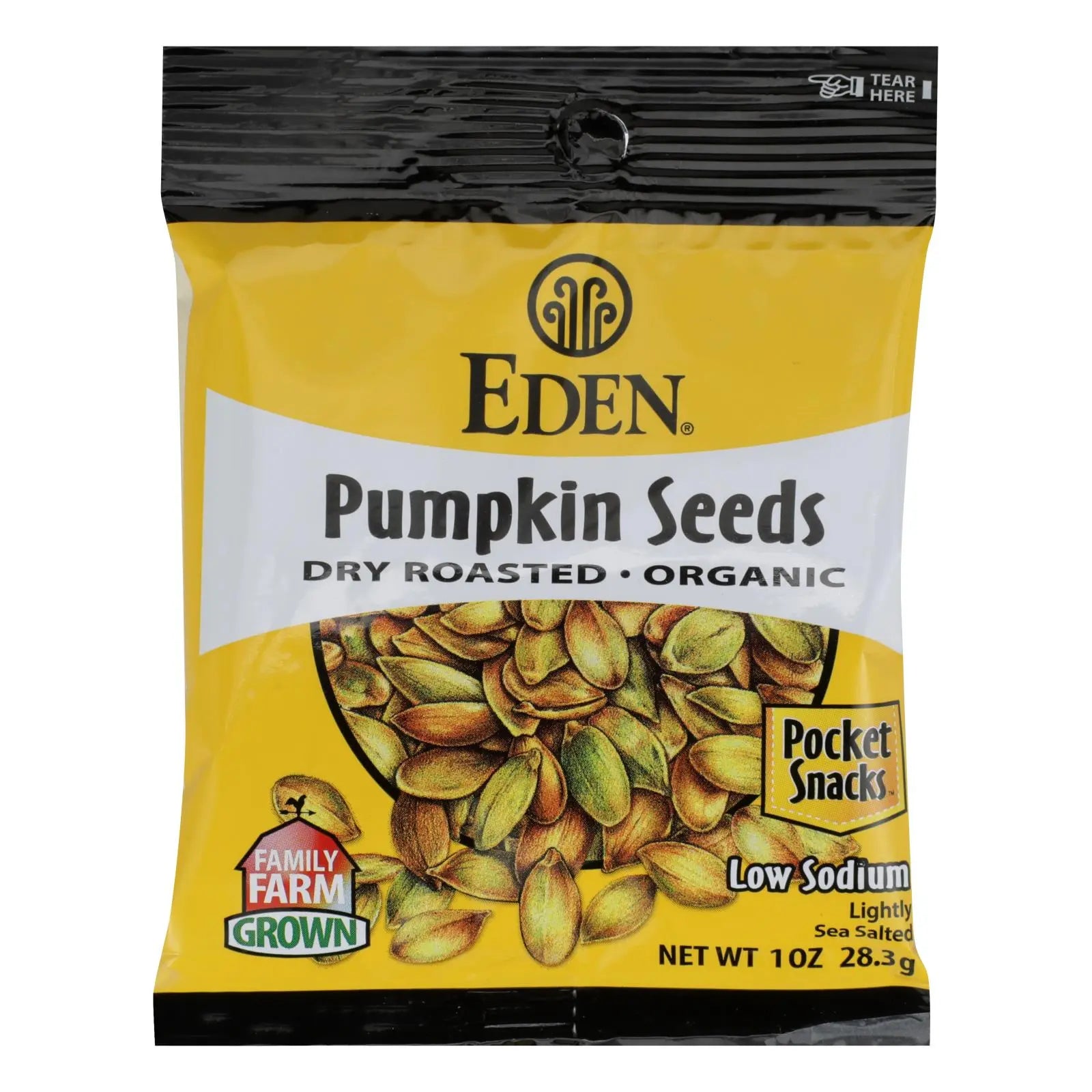 Eden Foods Organic Pocket Snacks - Pumpkin Seeds - Dry Roasted And Salted - 1 Oz - Case Of 12 Eden Foods