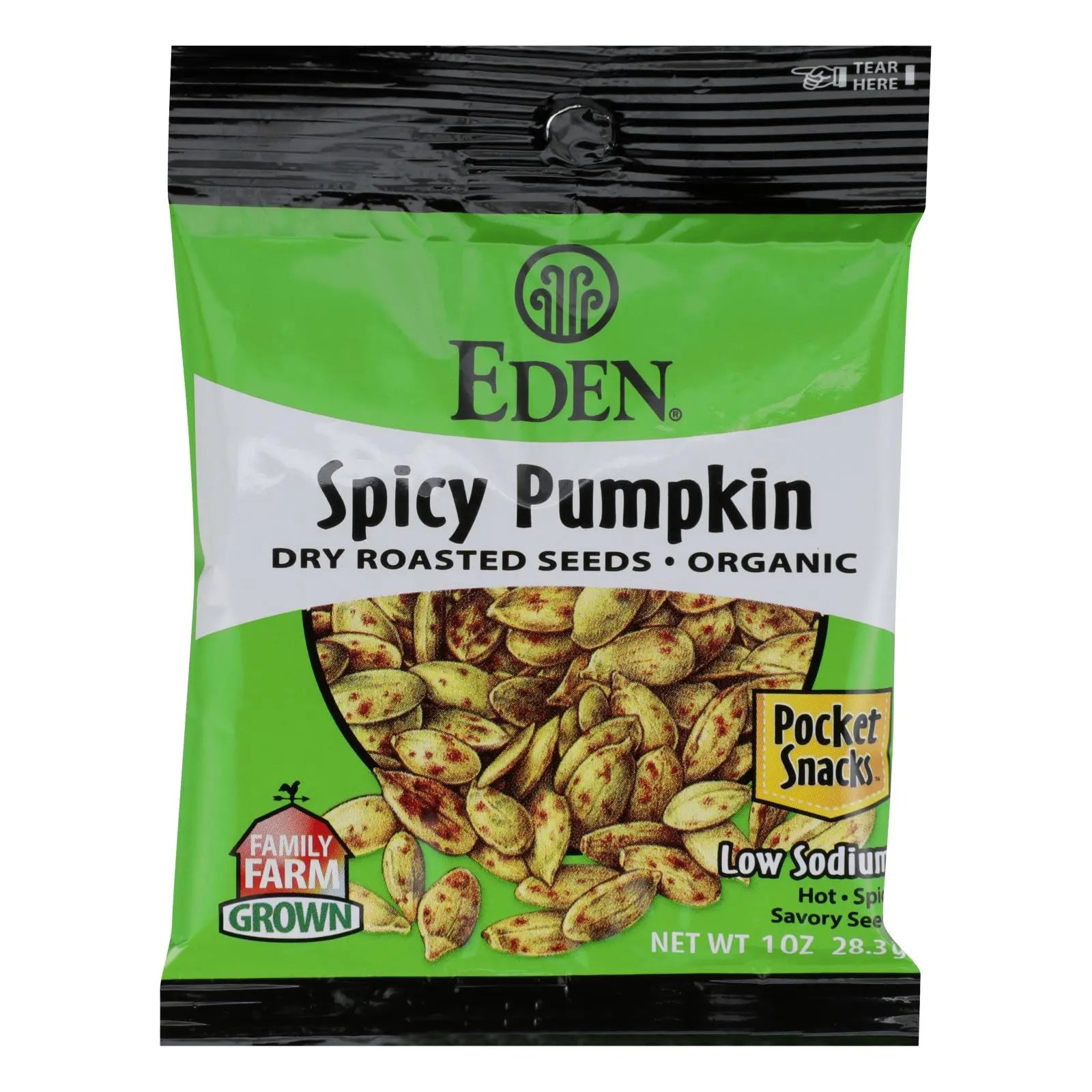 Eden Foods Organic Pumpkin Seeds - Dry Roasted - Spicy - 1 Oz - Case Of 12 Eden Foods