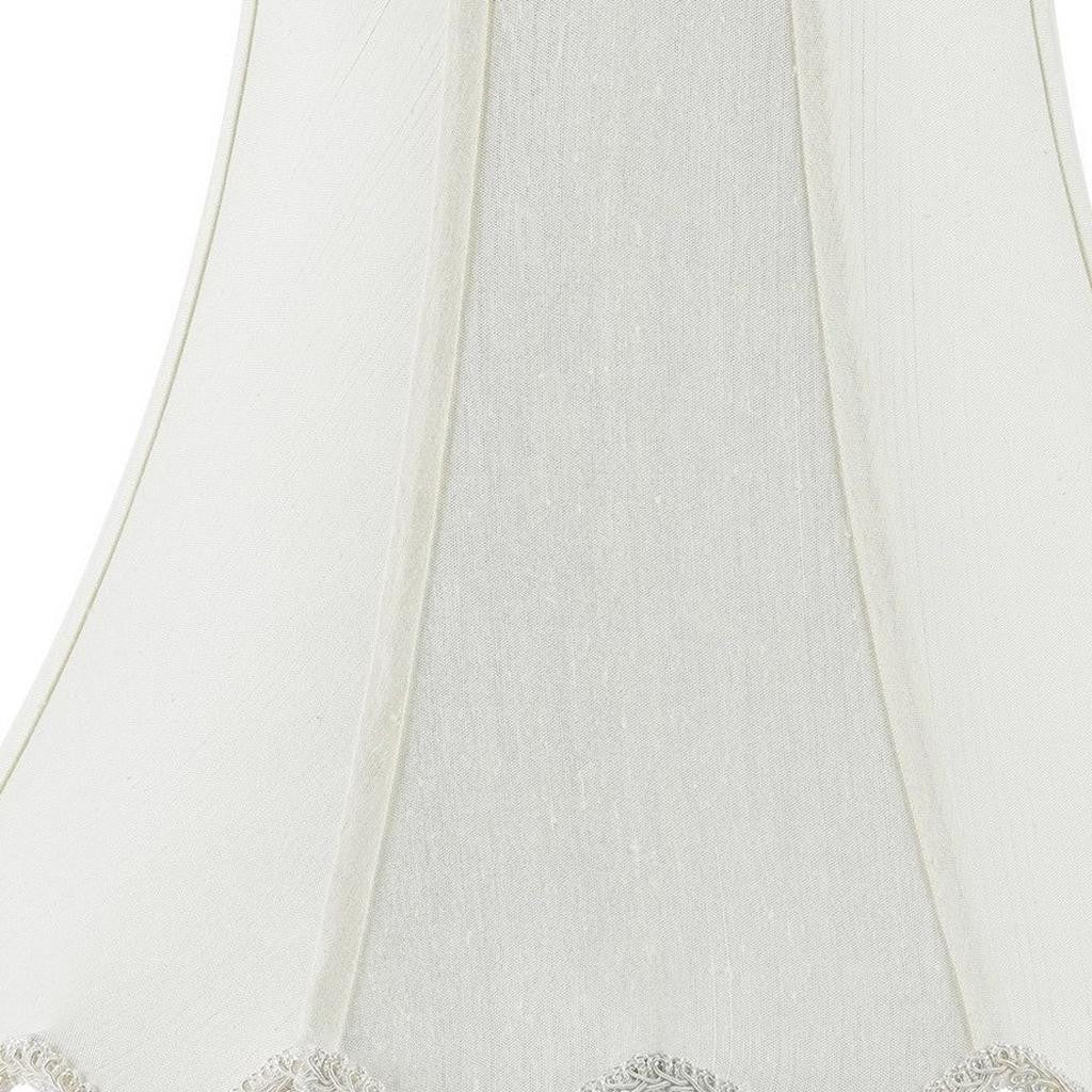 Eggshell Linen Piped Bell Lamp Shade - GreatEagleInc