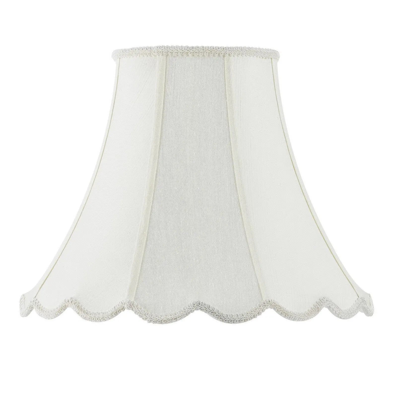 Eggshell Linen Piped Bell Lamp Shade - GreatEagleInc