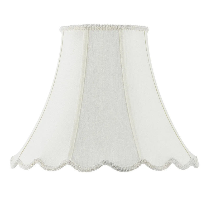 Eggshell Linen Piped Bell Lamp Shade - GreatEagleInc
