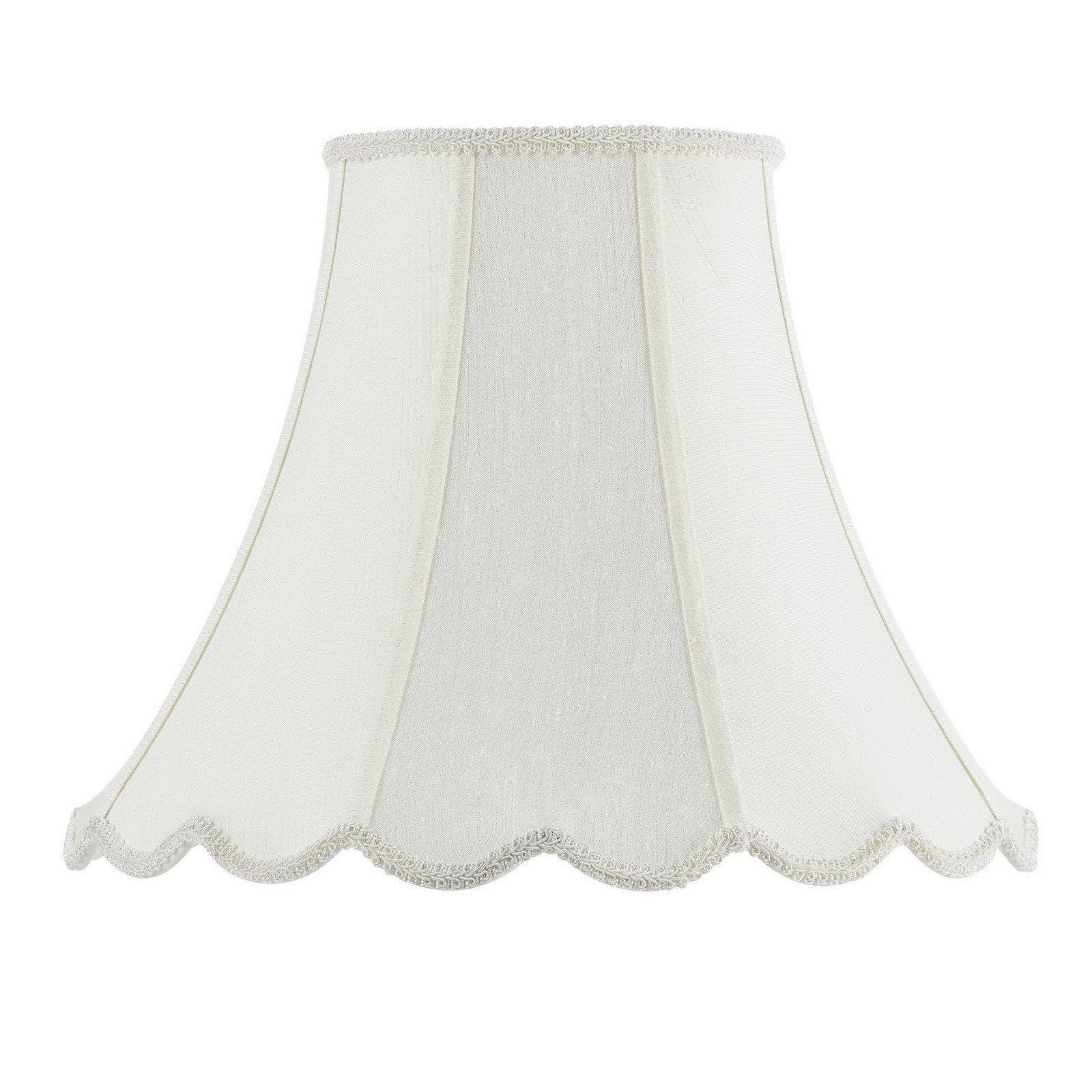 Eggshell Linen Piped Bell Lamp Shade - GreatEagleInc