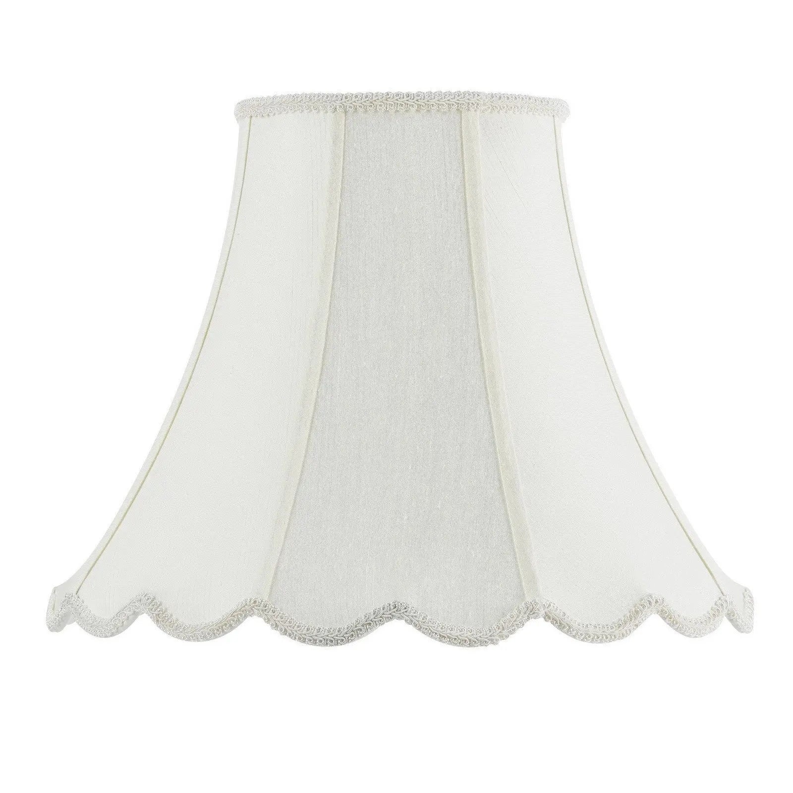 Eggshell Linen Piped Bell Lamp Shade - GreatEagleInc