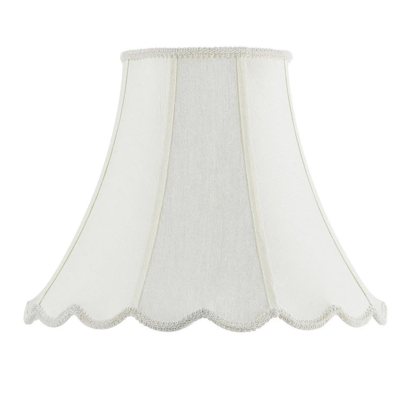 Eggshell Linen Piped Bell Lamp Shade - GreatEagleInc