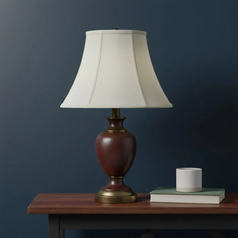 Eggshell Linen Piped Bell Lamp Shade Homeroots Lighting