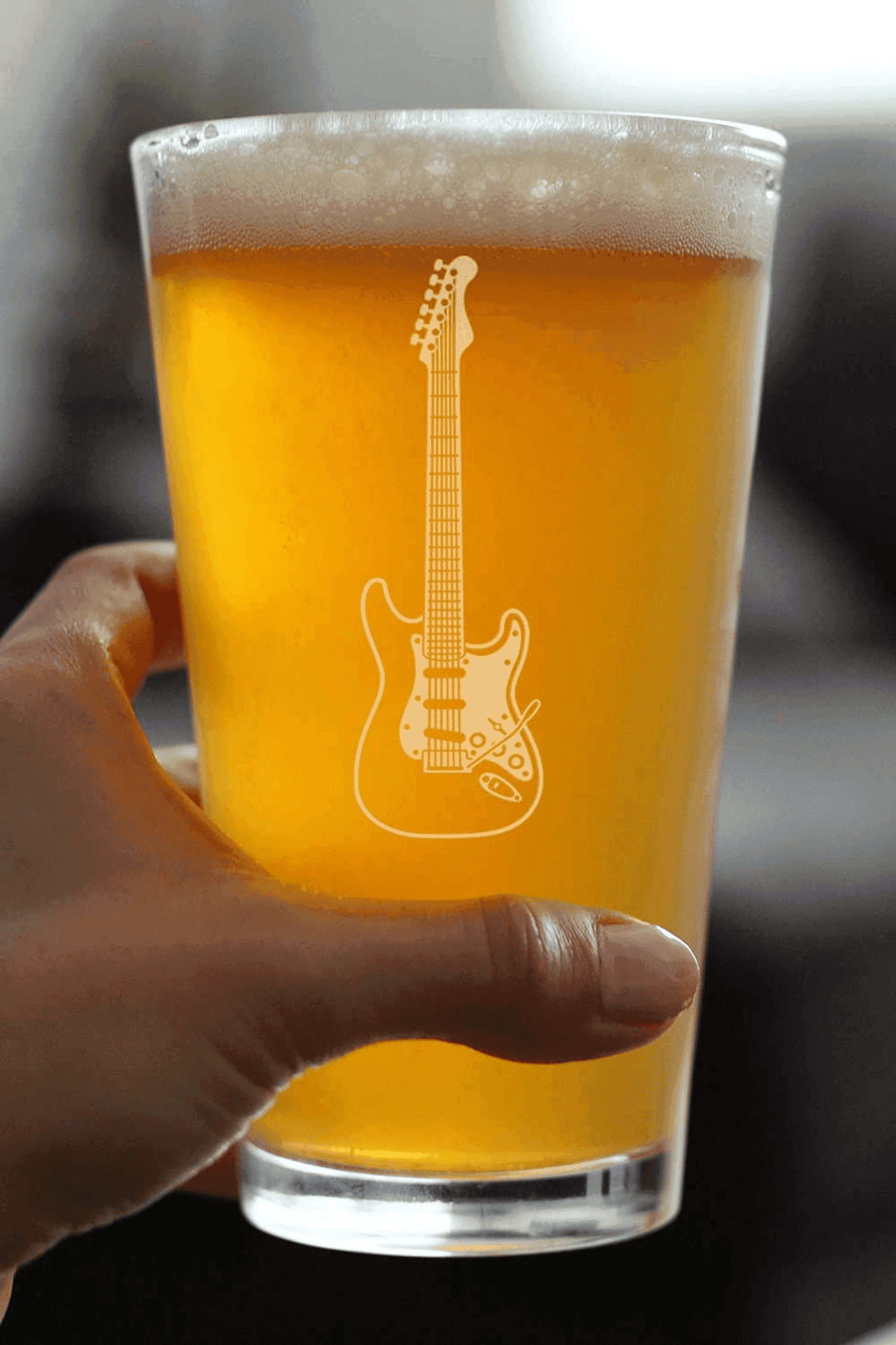 Electric Guitar Pint Glass for Beer - Musician Gifts Bevvee