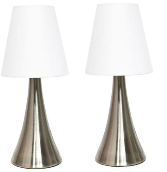Elegant Designs Modern Leather Table Lamps with White Fabric Shades (Set of 2) All The Rages, Inc.