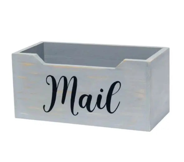 Elegant Designs Rustic Farmhouse Wooden Tabletop Decorative Script Word "Mail" Organizer Box, Letter Holder All The Rages, Inc.