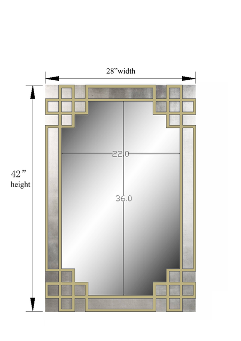 Elegant Frame with Gold Iron Overlay Wall Mirror SBC-LTD