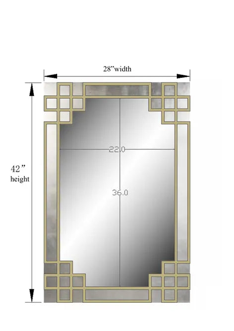 Elegant Frame with Gold Iron Overlay Wall Mirror SBC-LTD