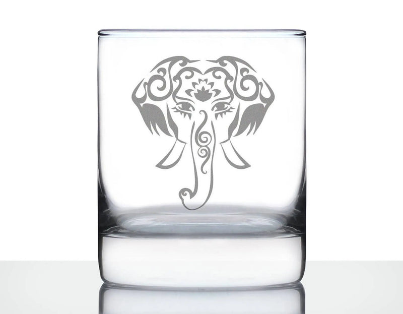 Elephant Boho Whiskey Rocks Glass - Elephant Gifts and Decor Bevvee