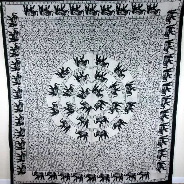 Elephant Mandala Tapestry Wild Lotus