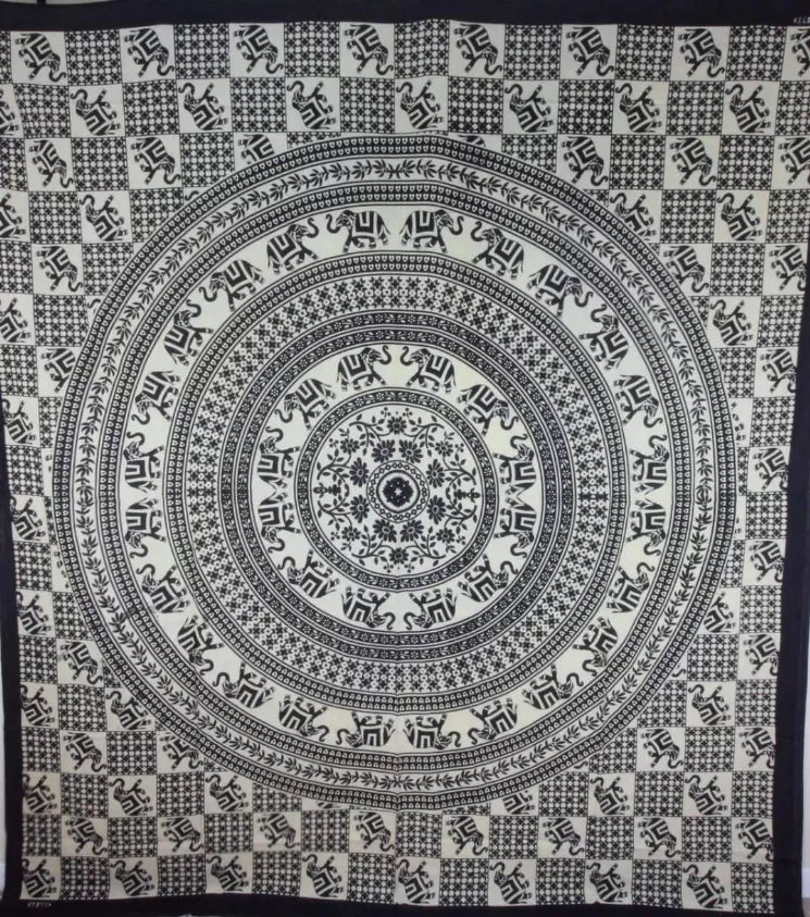 Elephant Mandala Tapestry Wild Lotus