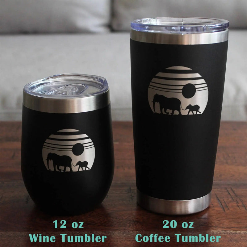 Elephant Sunset Pint Glass for Beer - African Animal Gifts Bevvee