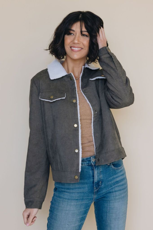Ella Mae Corduroy Jacket Stay Warm in Style