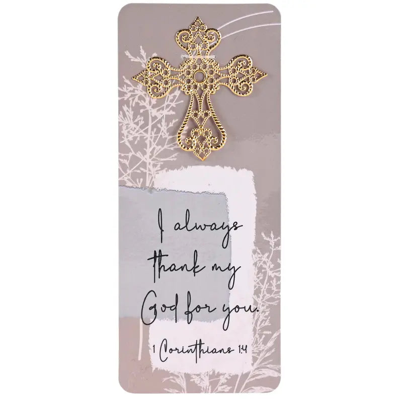 Embellished Bookcard Thank God 1 Cor.1:4 Dicksons Inc