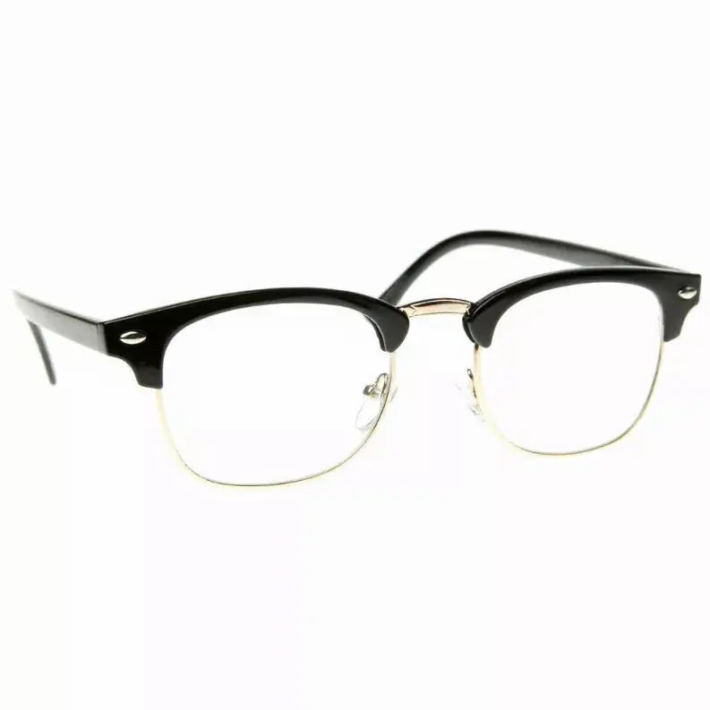 Emblem Eyewear - Classic Half Frame Vintage Inspired Clear Lens Glasses Sunglass Memphis
