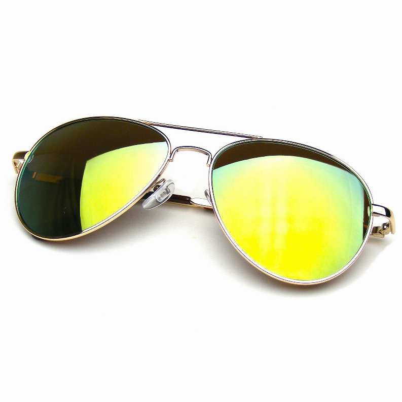 Emblem Eyewear - Flash Mirrored Lens Premium Metal Frame Aviator Sunglasses Sunglass Memphis