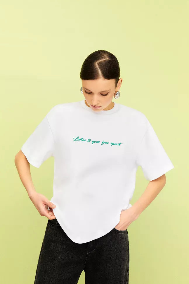 Embroidered Oversized T-Shirt Nocturne