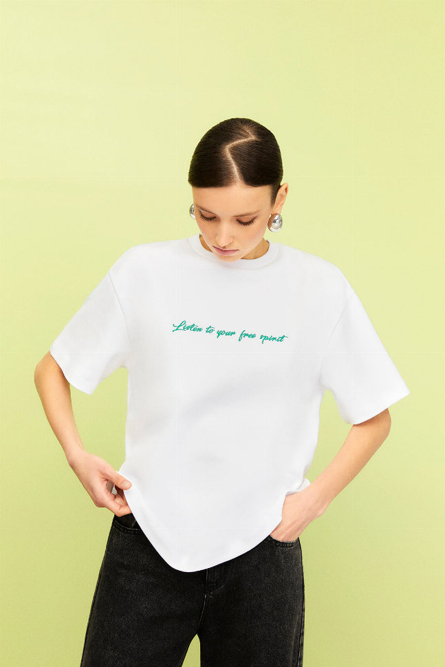 Embroidered Oversized T-Shirt Nocturne