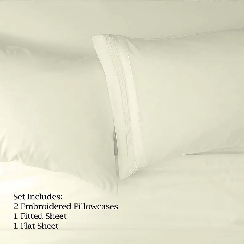 Embroidery Soft Cozy Sheet Set Wrinkle Resistant Home Mart Goods