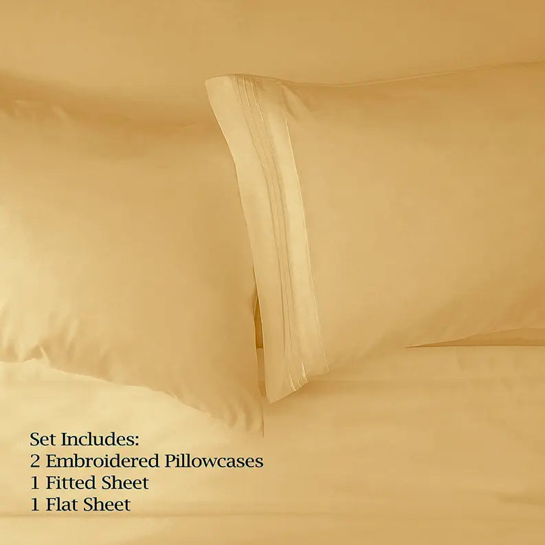 Embroidery Soft Sheet Set Wrinkle Resistant Home Mart Goods