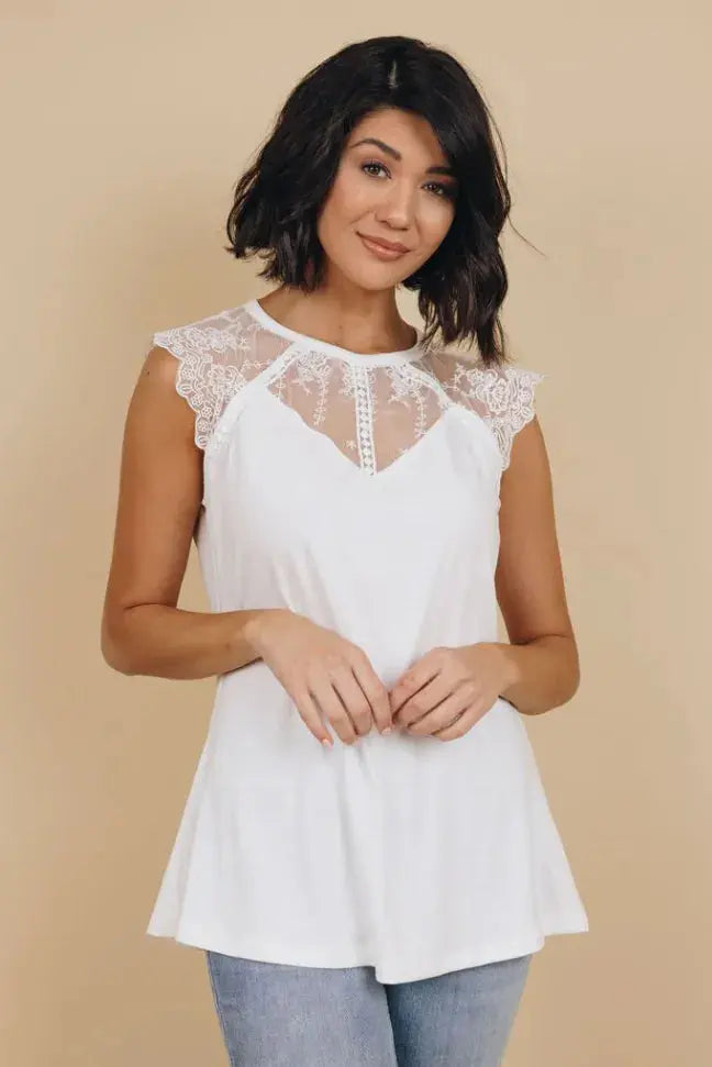 Endless Possibilities Lace Tank Stay Warm in Style