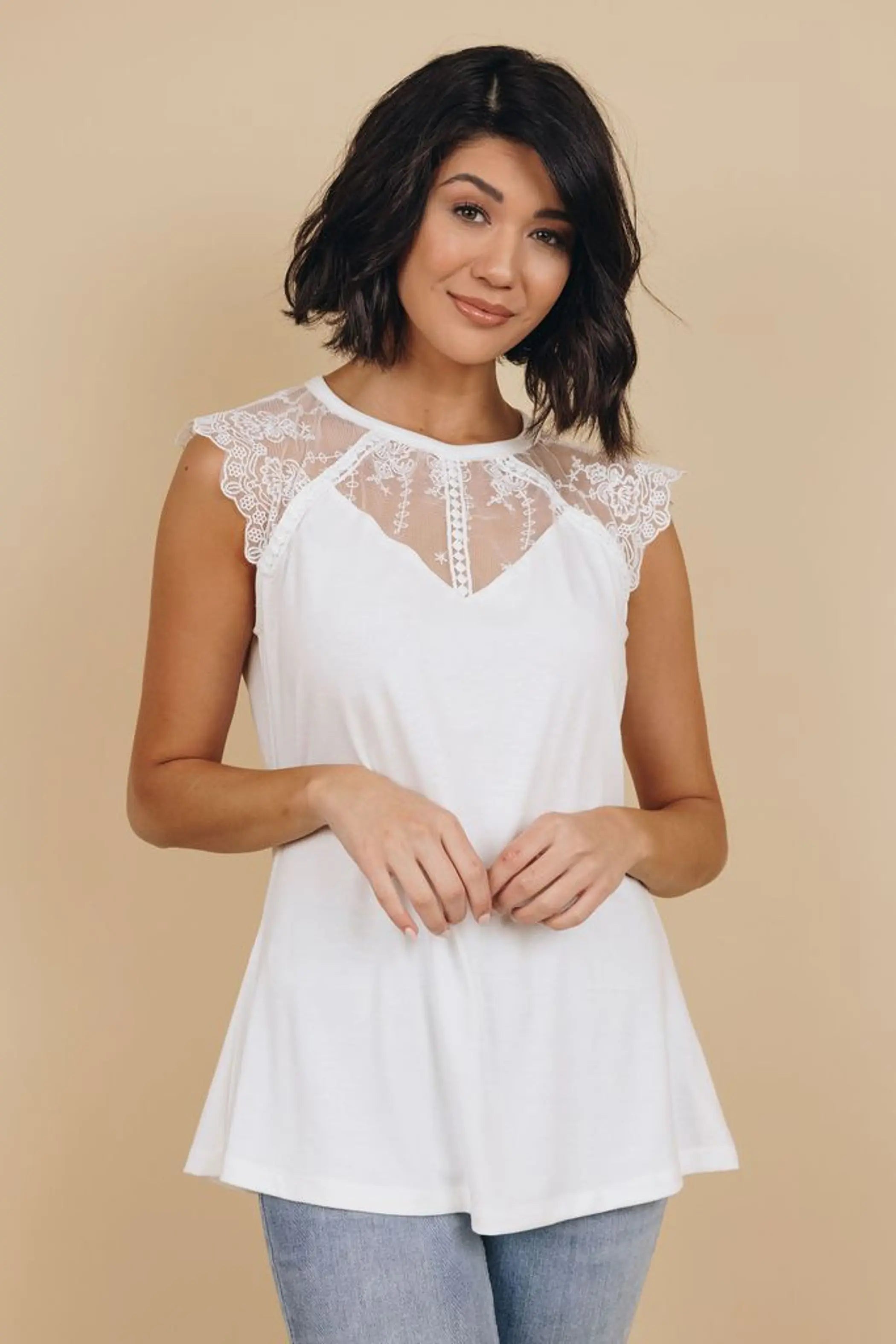 Endless Possibilities Lace Tank Stay Warm in Style