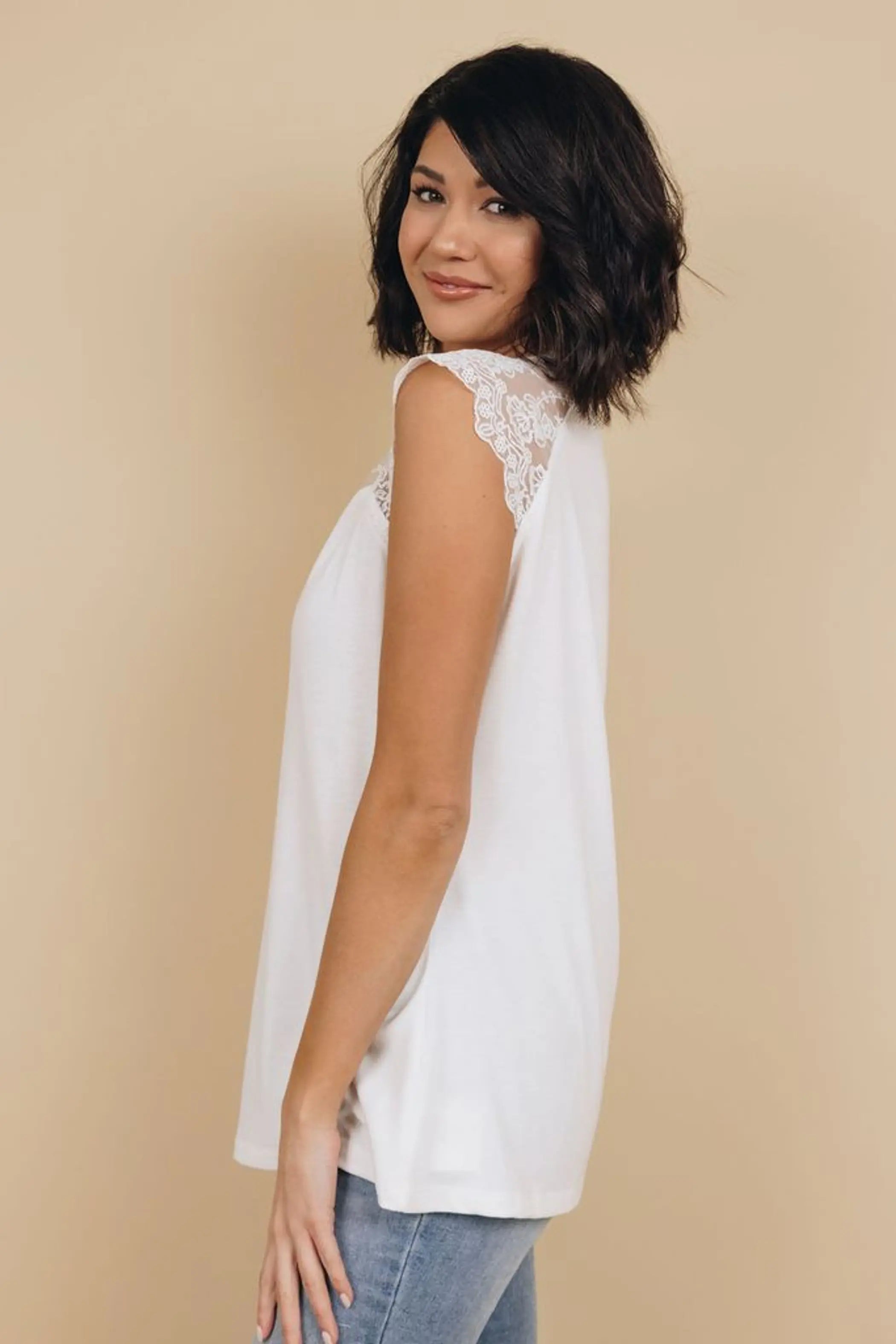 Endless Possibilities Lace Tank Stay Warm in Style