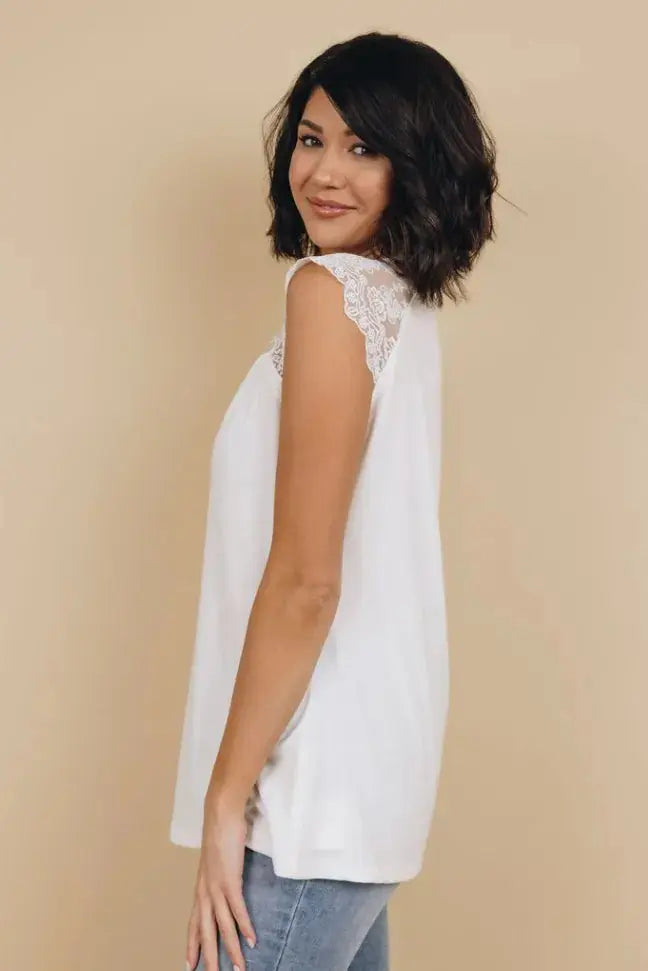 Endless Possibilities Lace Tank Stay Warm in Style