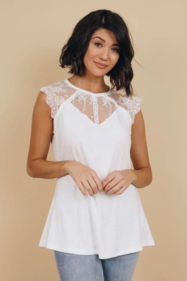 Endless Possibilities Lace Tank Stay Warm in Style