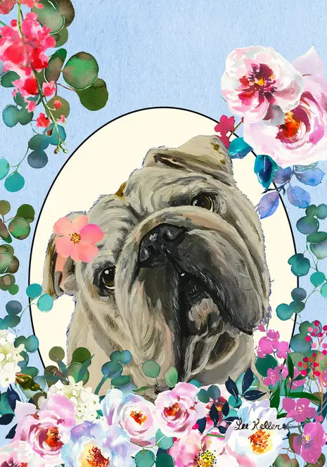 English Bull Dog - Hippie Hound Studios Spring  House and Garden Flags Best of Breed