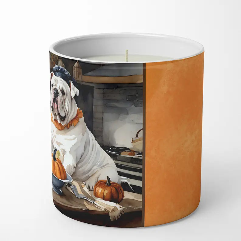 English Bulldog Fall Kitchen Pumpkins Decorative Soy Candle Caroline's Treasures