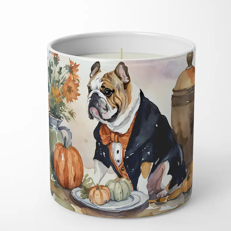 English Bulldog Fall Kitchen Pumpkins Decorative Soy Candle Caroline's Treasures