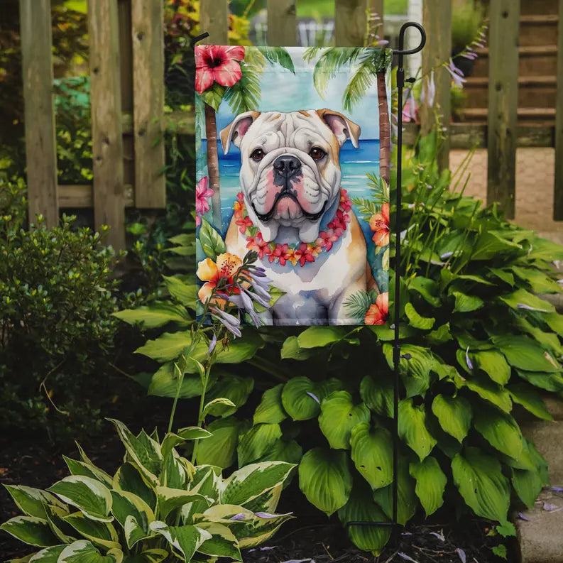 English Bulldog Luau Garden Flag Caroline's Treasures