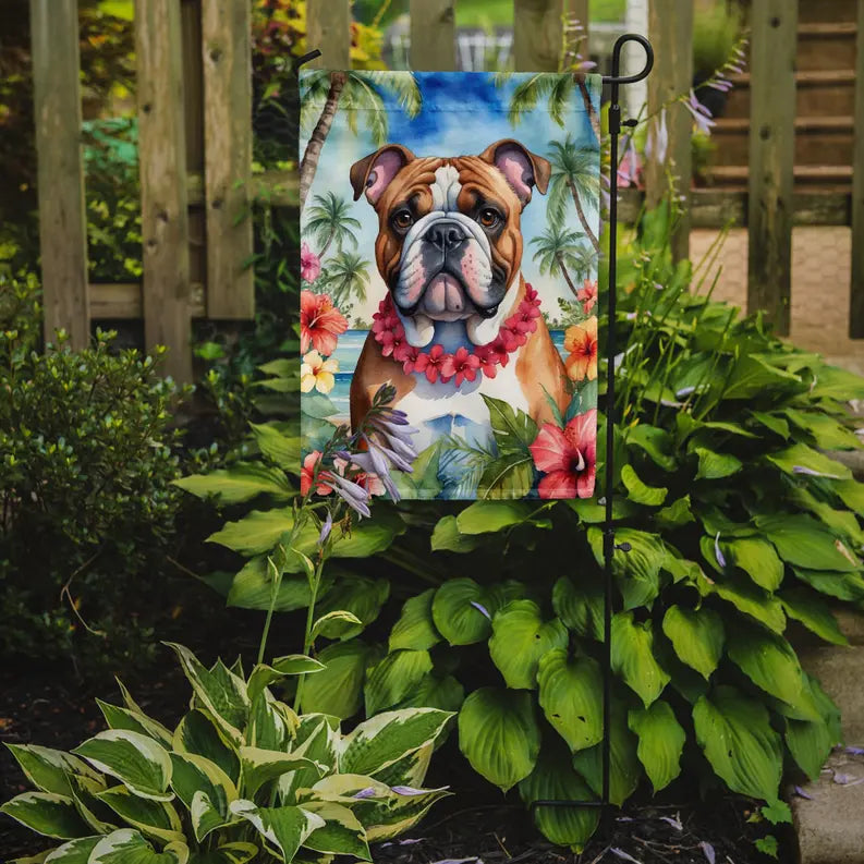 English Bulldog Luau Garden Flag Caroline's Treasures